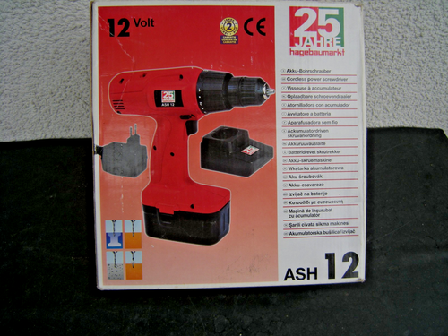 ACH-12.12V Akku-Bohrschrauber Akkubohrer Bohrmaschine mit Ladegerät.OVP