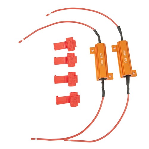 50W LED Load Resistors T-taps 8ohm Decoders Flash Turn Signal Lights 12V-24V - Picture 2 of 21