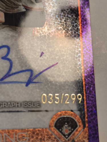 2025 Topps Chrome Purple Speckle Auto #RA-HB Hayden Birdsong RC /299 Giants - Picture 4 of 5