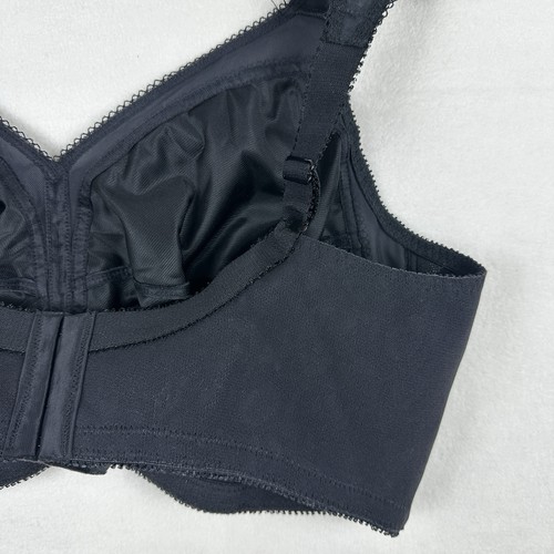 Playtex 18 Stunden BH ohne Bügel 44DD schwarz Satin Softschale verstellbarer Träger 4693 - Bild 6 von 8