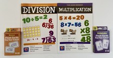4pc Math FLASH CARDS Multiplication  Division Workbooks 3rd Grade Homeschool