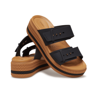 NEW CROCS BROOKLYN WOVEN BUCKLE SANDAL 209978-001 Black | eBay