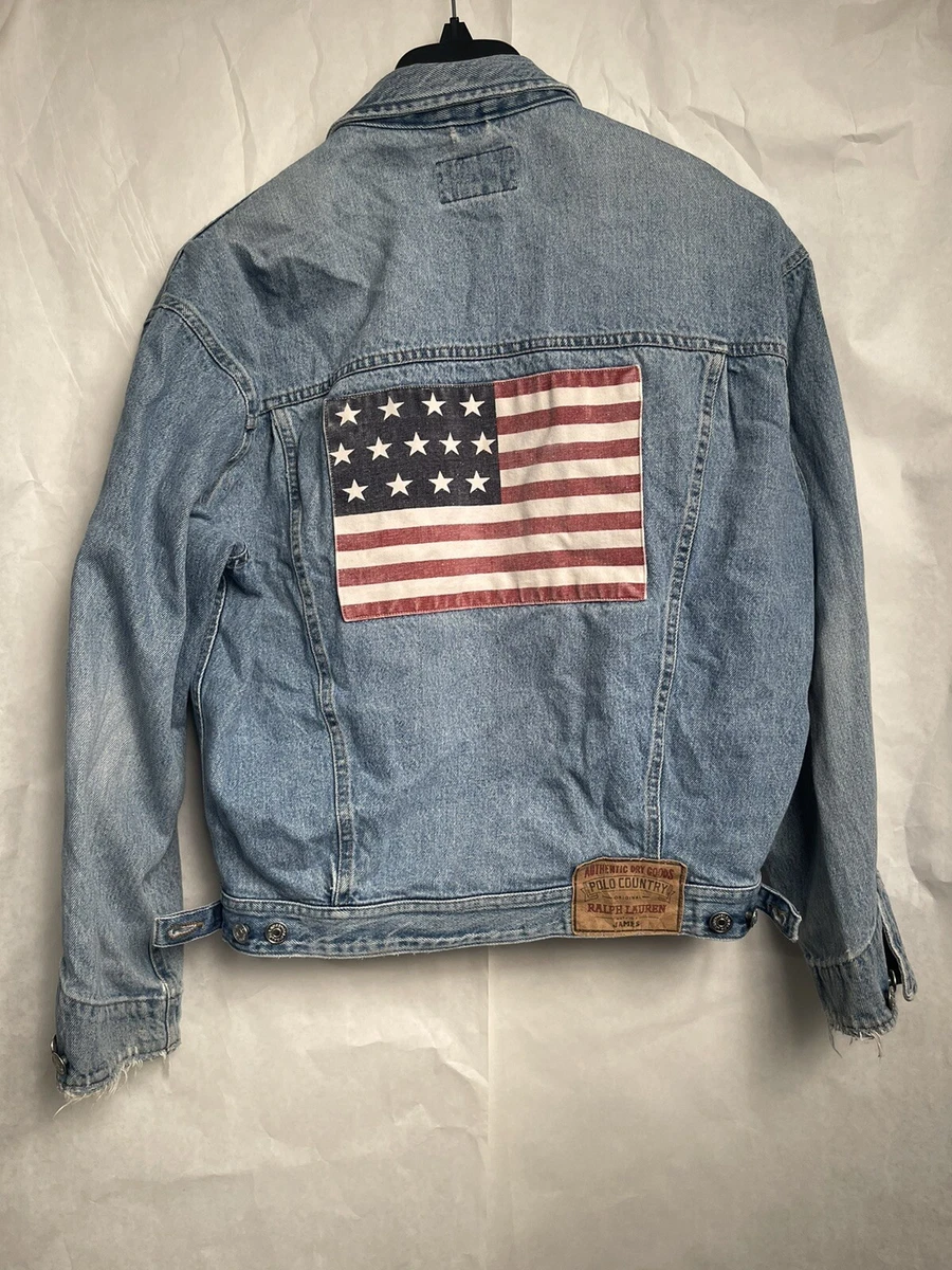 polo country ralph lauren american flag jean jacket, Small | eBay