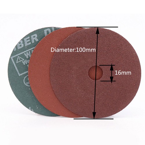 Fibre Sanding Discs 100mm 125mm Abrasive Backing Pads 24-120 Grit Angle Grinder - Picture 4 of 8