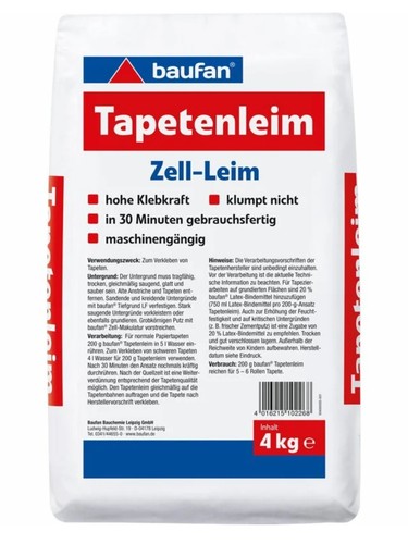 Pegamento para papel pintado Baufan 4 kg pegamento celular pegamento para papel pintado pegamento para papel pintado pegamento - Imagen 6 de 6