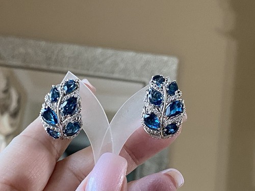 Colleen Lopez "Epitome of Enchanting" 8.64ct London Blue & White Topaz Earrings - Picture 19 of 19