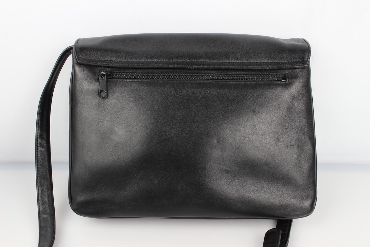 Sac Vintage Landome En Cuir Noir - Porté épaule - Très Bon état - Made In France