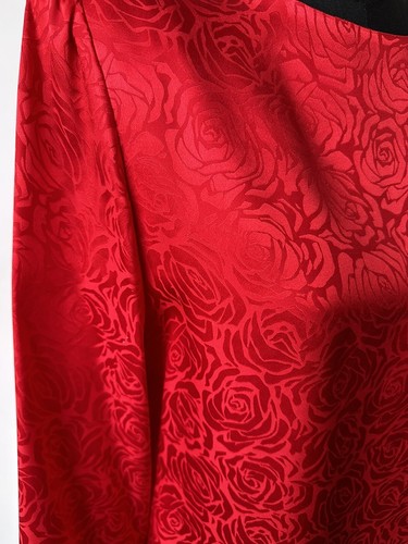 Vintage Damen Kleid AUGUST SEIDE rote Rosen - Bild 8 von 11
