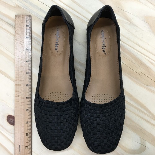 Comfortview Shoes Womens 9.5 M Bethany Loafer Flats Black Comfort Round Toe - Picture 7 of 16