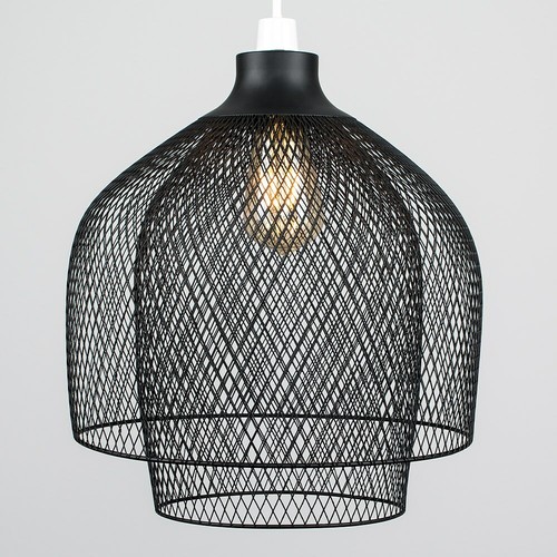 Mesh Easy Fit Light Shade Lampshade Living Room Bedroom Light Black Metal LED - Picture 13 of 18