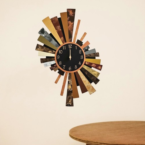 Handmade wall sculpture clock, Brown copper Clock wall art by Alisa 27x18 - Picture 10 of 20