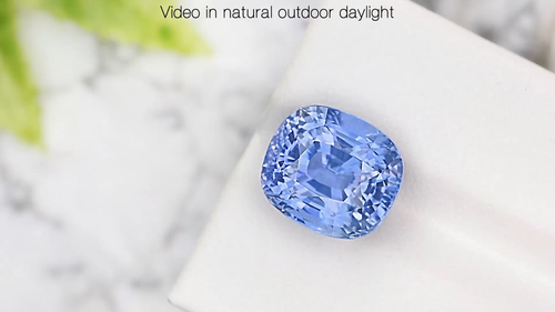 GRS & ICA Certified CEYLON Sapphire 7.95 Ct. Natural Unheated VELVETY BLUE Clean - Video 1 of 1
