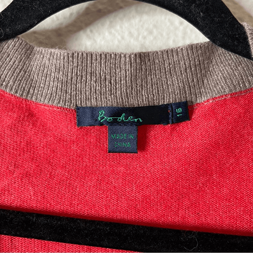 Boden V neck Cardigan Size 16 Cashmere Rabbit Hair Blend - Picture 2 of 9