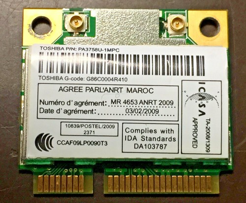 Tarjeta inalámbrica genuina Toshiba OEM PA3758U-1MPC G86C0004R410 M0540DD0 - Imagen 1 de 2