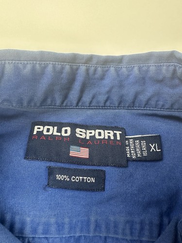 Vintage Ralph Lauren Polo Sport RL-67 Mens XL Cotton Shirt Button Front Y2K - Picture 2 of 9