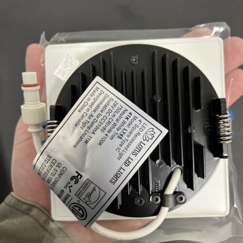 Slim 11W LED 4" Square 4100K White 110° 800 lm Type IC Damp ES CRI 80 - Picture 5 of 8