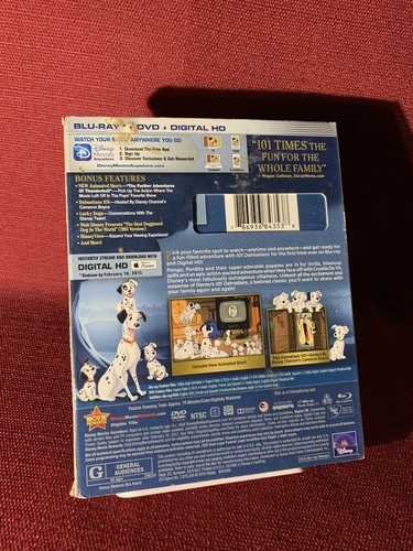 101 DALMATIONS (Animated) Blu-Ray + DVD No Digital W/ Slipcover SEE PICS Disney - Picture 2 of 10