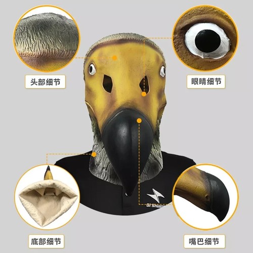 Halloween Masquerade Latex Fancy Birds roc Eagle Owl Mask Party Cosplay Costumes - Picture 15 of 44