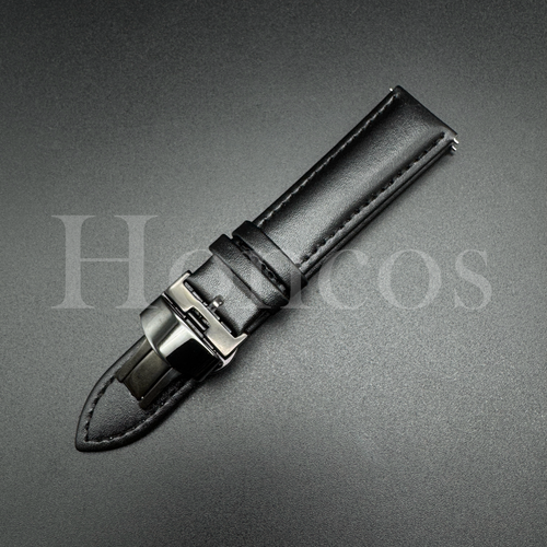 Correa de reloj de cuero negro 18 20 22 mm cierre de liberación rápida se adapta a Casioak EE. UU. - Imagen 12 de 20