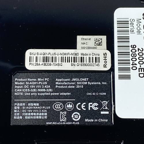 Sicom 2000-ED Micro AMD Radeon GX-415GA 1.51GHz 4GB RAM No HDD No OS No AC - Picture 9 of 17