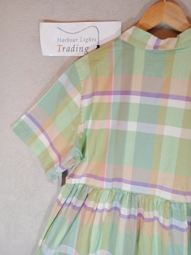 Abito folk donna Petra cotone verde quadri prateria cottage core 4/14 nuovo prezzo di listino £190 - Foto 11 di 16