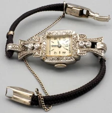 Vintage Watch by Geneva Watch Co. 17Jewels, 38 Diamonds Platinum Case Swiss Runs