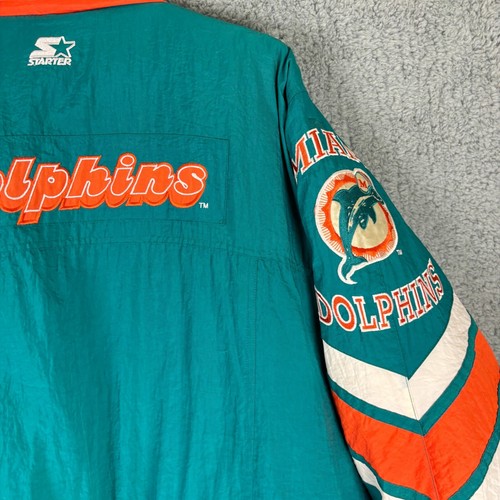 Miami Dolphins Starter Jacket XXL Puffer Pro Line Vintage NFL 90s Spell Out * - Picture 21 of 24