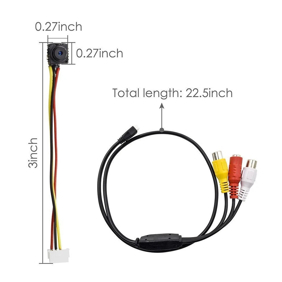 MINI TELECAMERA DV CCTV TONDA 800TVL NTSC/PAL Mini CCTV Monitor Video Audio - Immagine 3 di 4