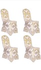 Set Of 4 Desirable Life Dining Chair Covers Gold And White Flower Print