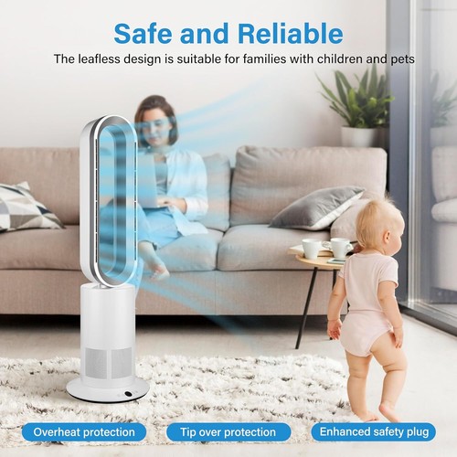 Simple Deluxe 34 Inch Bladeless Tower Fan with Remove Heater and Fan Combo - Picture 6 of 7