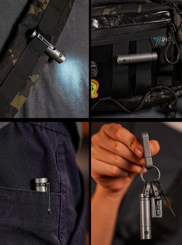 Llavero de aleación de titanio linterna AAA 120 lúmenes LED EDC antorcha interruptor giratorio - Imagen 6 de 7