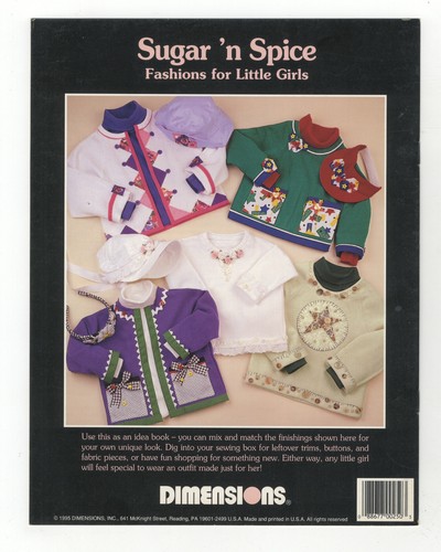 Embroidery & Applique Booklet ~ Dimensions Sugar 'n Spice Fashion for Girls #250 - Picture 2 of 2