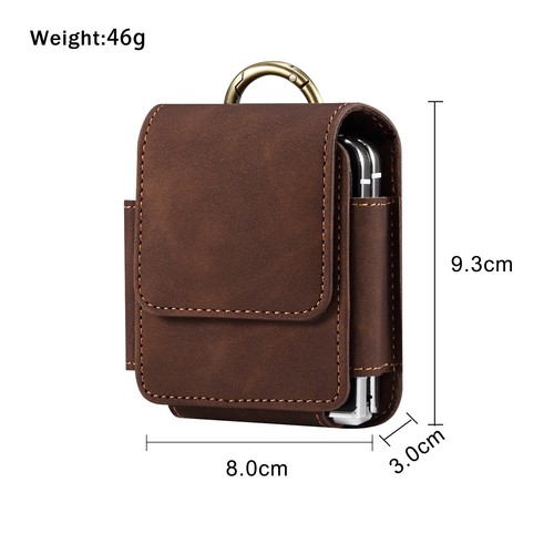 For Samsung Galaxy Z Flip7/6/5/4/3/2 Luxury Leather Pouch Case Belt Clip Holster - Picture 33 of 36