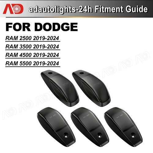 Lente de humo con luces blancas LED para techo superior de 5 piezas para Ram 2500 3500 4500 5500 2019-2024 - Imagen 5 de 17