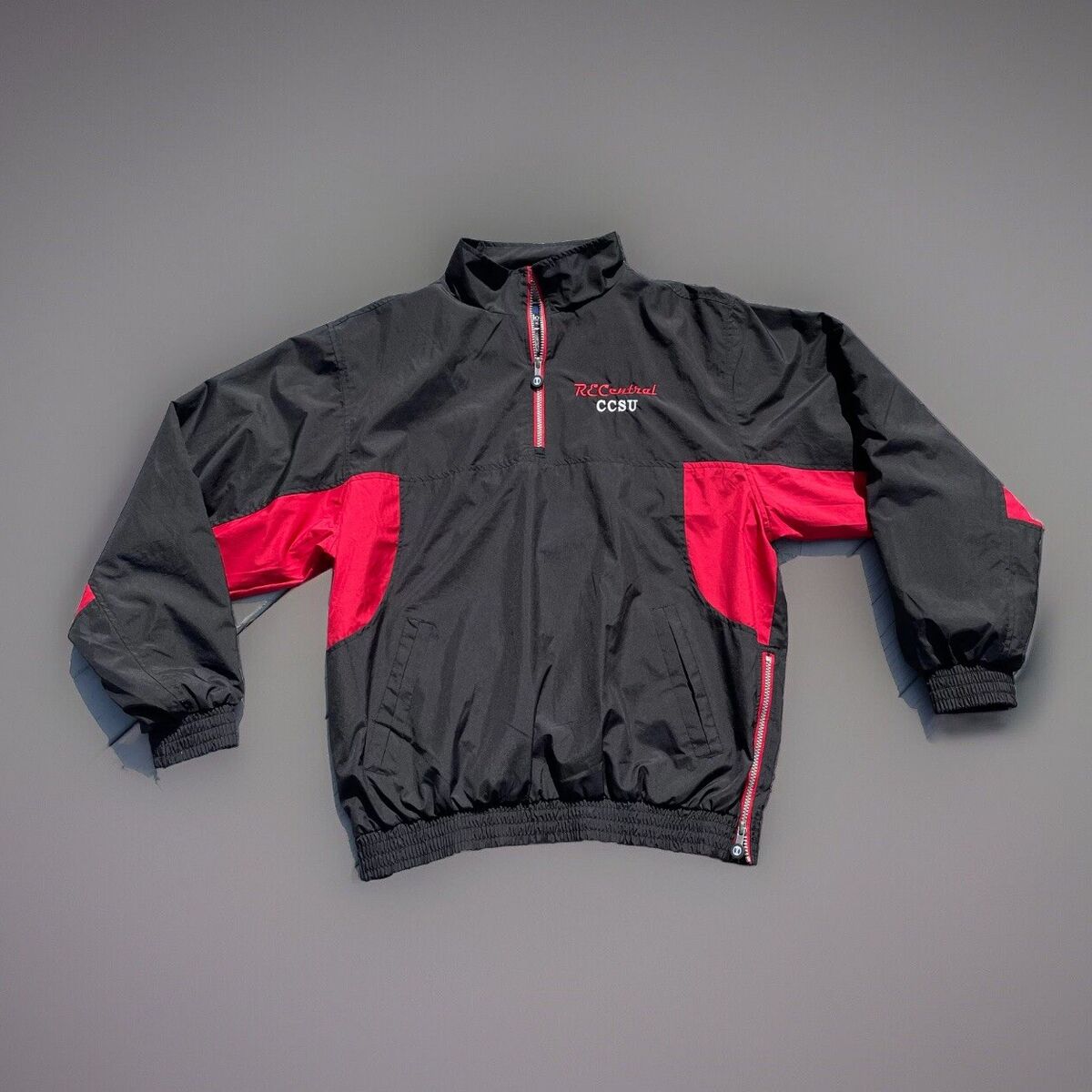 VINTAGE Y2K HOLLOWAY BLACK RED COAT JACKET WINDBREAKER LINED VINTAGE Y2K HOLLOWAY BLACK RED COAT JACKET WINDBREAKER LINED
