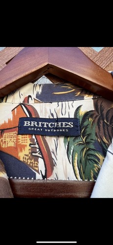 Camisa Hawaiana Británica De Colección Años 90 Hombres Aviador Floral Aloha Algodón - Imagen 3 de 3