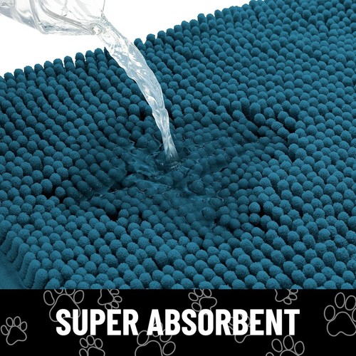 36x24 Dog Door Mat - Absorbent Chenille Mud Trapper, Non-Slip & Quick Dry - Picture 7 of 10