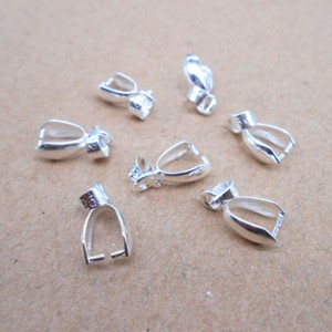 Sterling Silver Bale Pinch Clasp Bail Pendant Connector DIY Jewelry Making 50pcs