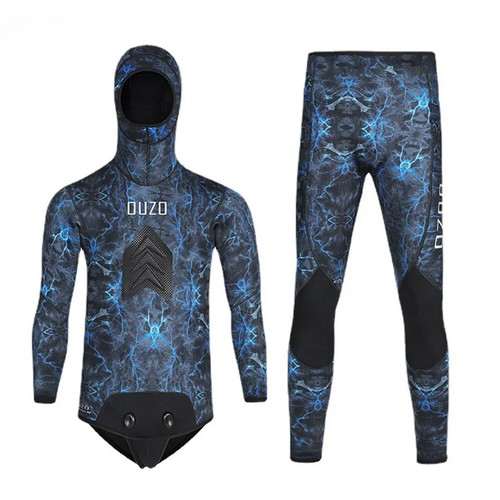 Men Spearfishing Wetsuit Neoprene Open Cell Camouflage Diving Suit 2pcs Set - Bild 14 von 17