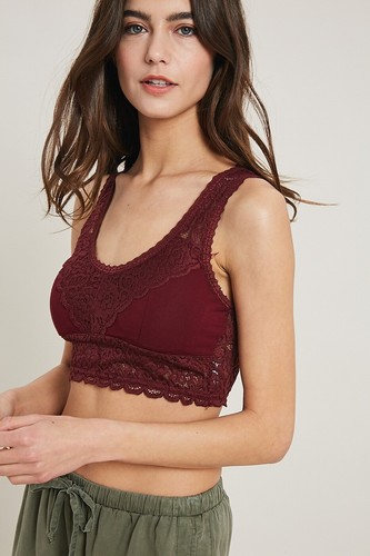 Neu mit Etikett Boutique gepolstertes Bralette Brami mit überbackenem V-Ausschnitt und Spitze Sportsbar Plus - Bild 2 von 17