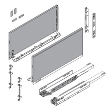Blum Legrabox F 19-11/16" Standard Drawer Kit, Orion Gray, 125LB Soft Close