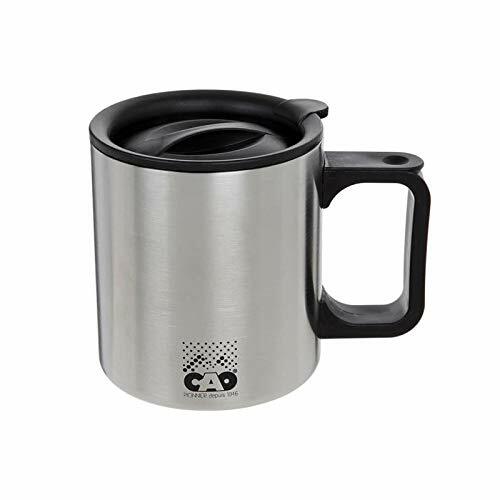 Mug Isotherme Mixte Adulte INOX Noir Couvercle Poignée Isolante Sécurisé Lèvres - Imagen 3 de 4