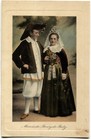 Postcard France Bretagne folk costume wedding couple Bourg de Batz ethnic type