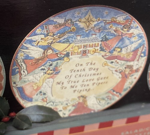 Vtg 222 Fifth 12 Days Of Christmas 12 Piece Plates Set NIP - Picture 11 of 14