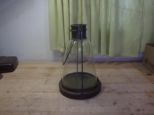 vintage hanging clear glass candel lantern or bee wasp trap - Picture 2 of 11