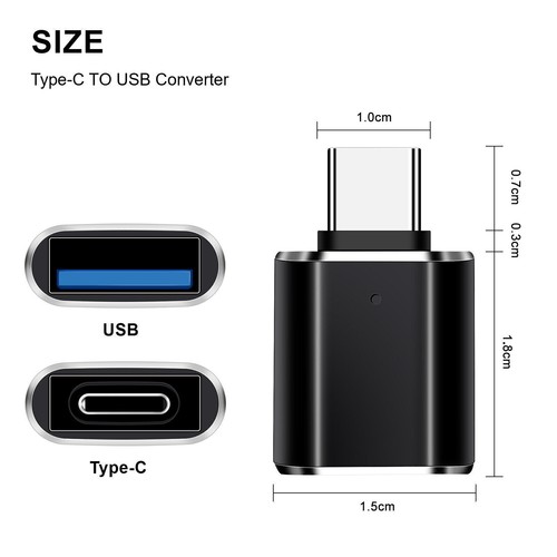 4 x Adattatore USB-C 3.1 Maschio a USB A Femmina Convertitore OTG Tipo C Telefono Android - Foto 2 di 9