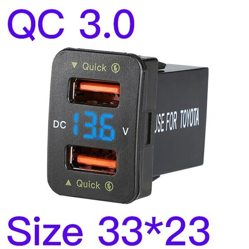 Caricabatterie rapido 36 W auto QC3.0 12 V doppia presa telefono display tensione per Toyota - Foto 14 di 18