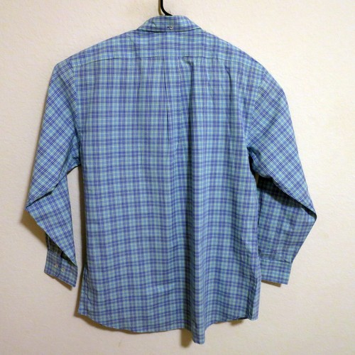 Donald Ross Shirt Men Large New Long Sleeve Button Blue Green Purple Stripes - Picture 8 of 8