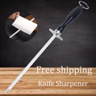 Professional Knife Sharpener Durable Sharpening Rod Metal Tool w/Non-Slip Grip