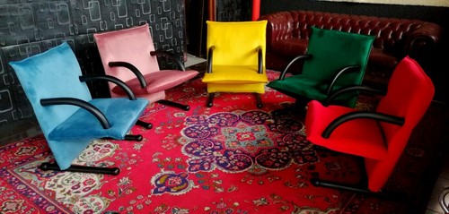Armchair Arflex Model T-Line Design burkhard Vogtherr Years 80 Vintage - Blue - Picture 6 of 6